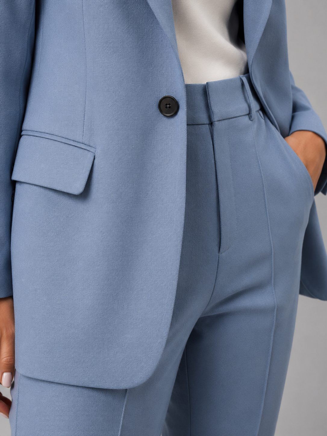 Tailored High-Waist Straight Leg Suit Set for Women