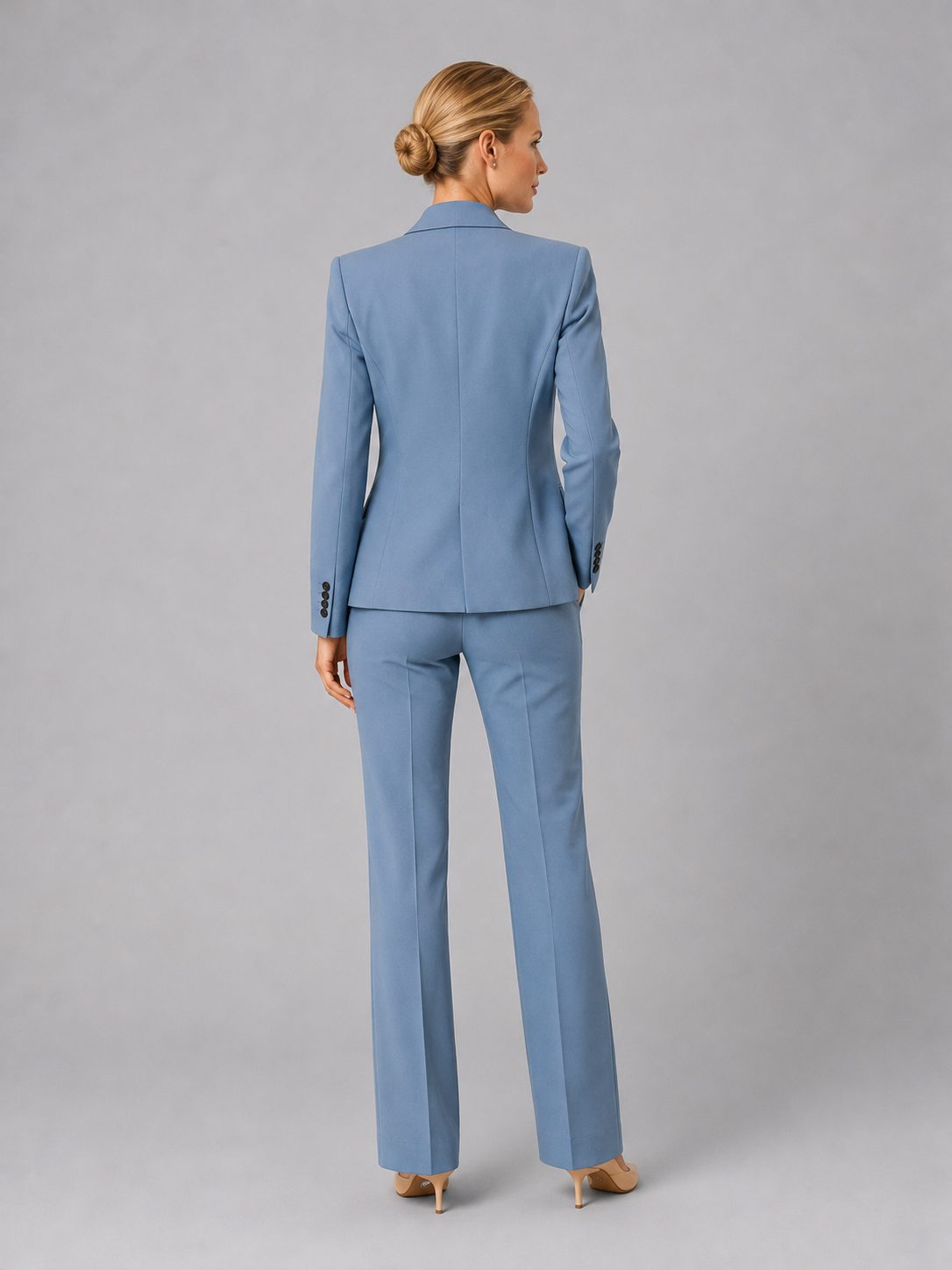 Tailored High-Waist Straight Leg Suit Set for Women - View 3