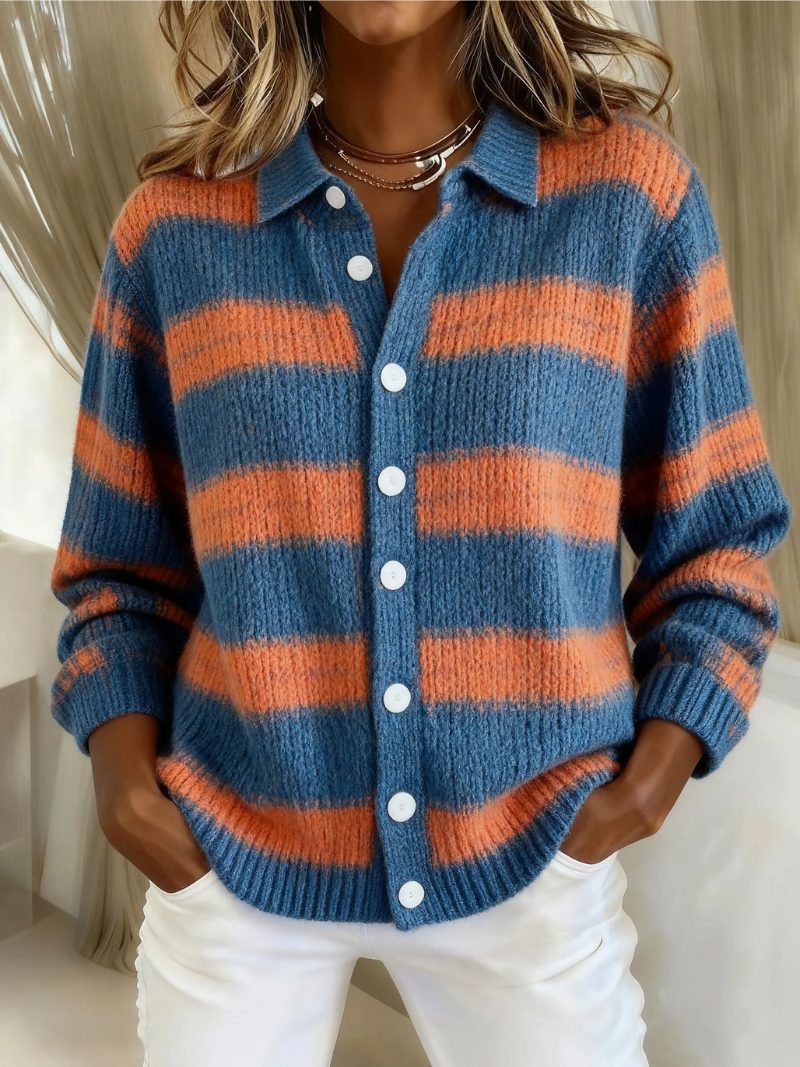Tartan Check Button-Up Blouse with Collar for Women - View 16