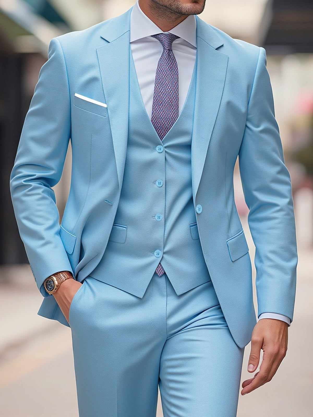 Three-Piece Tailored Suit for Men - View 2