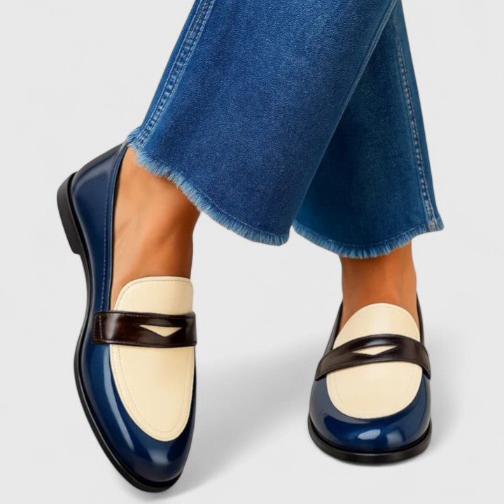 Two-Tone Penny Loafers for Women