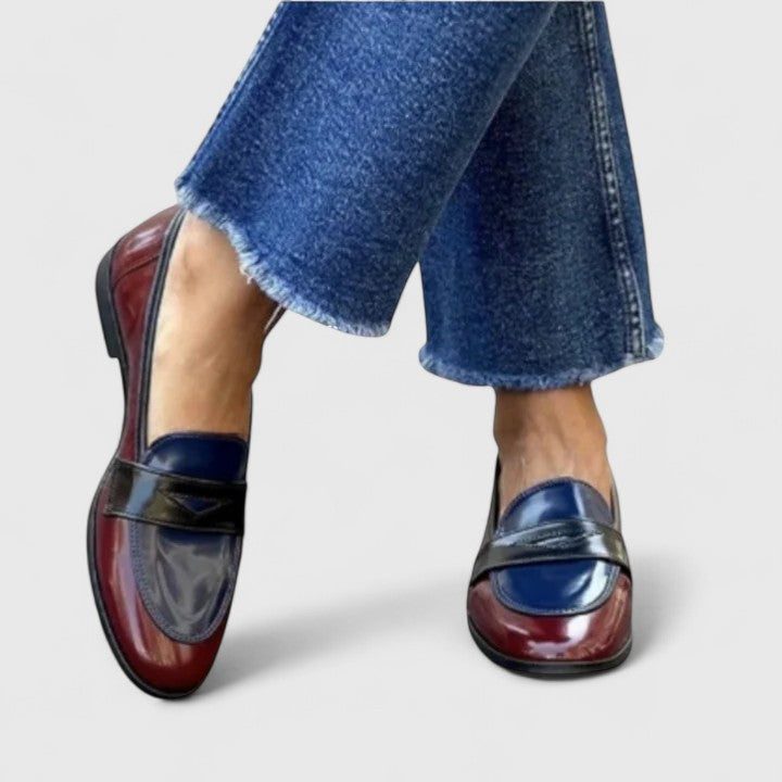 Two-Tone Penny Loafers for Women - Blue