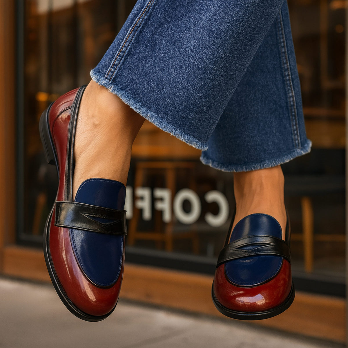 Two-Tone Penny Loafers for Women - View 4