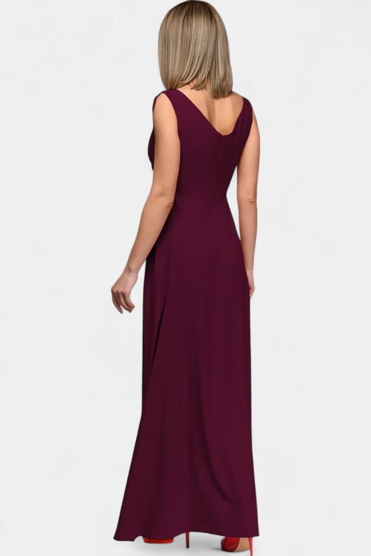 V-Neck Wrap Maxi Dress with Side Split for Women - View 2