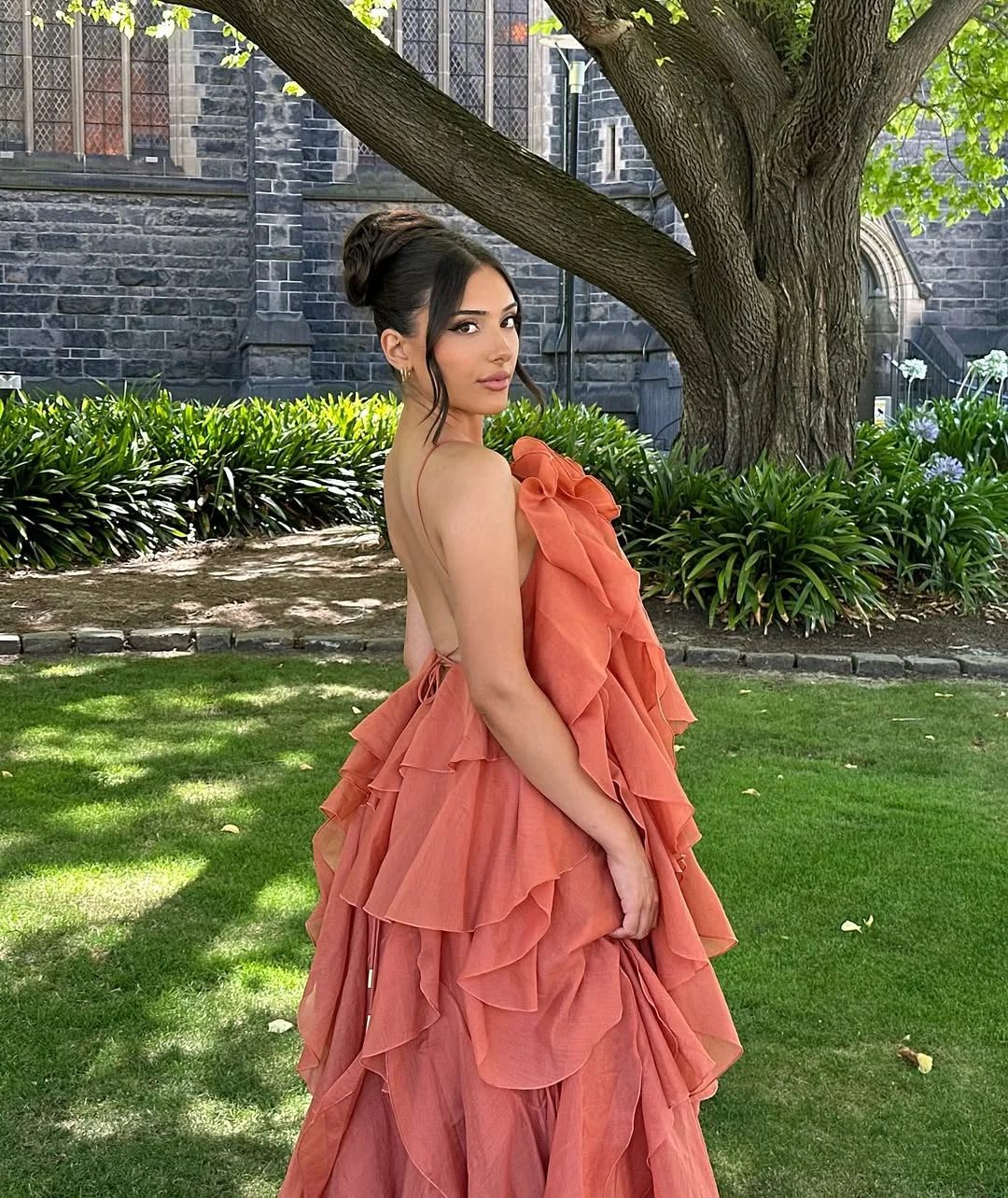 Ruffled Off-Shoulder Wedding Guest Maxi Dress for Women - View 4