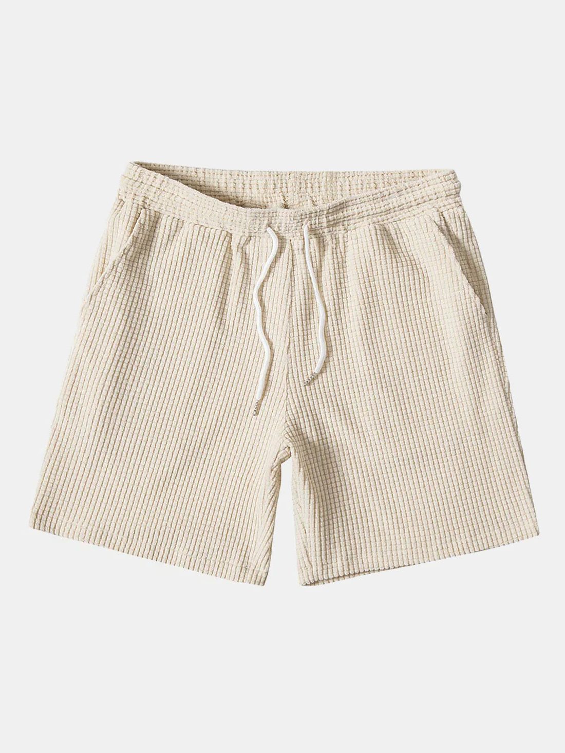 Ribbed Knit Short Sleeve Shirt and Shorts Set for Men - View 5