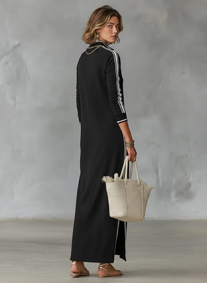 Collar Stand Maxi Shirt Dress for Women - View 2