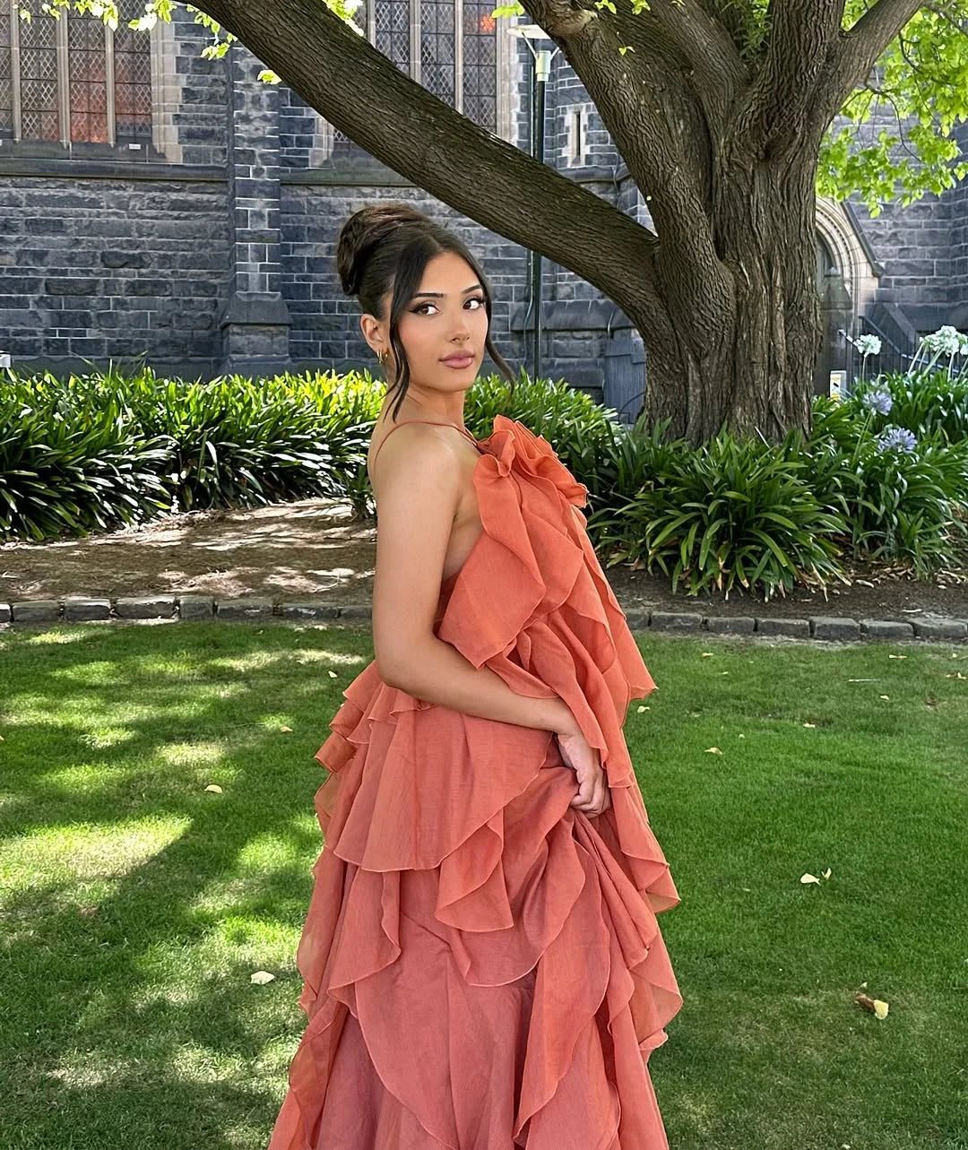 Ruffled Off-Shoulder Wedding Guest Maxi Dress for Women - View 5