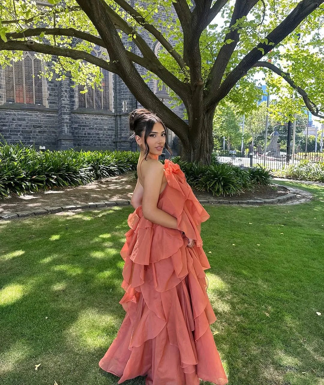 Ruffled Off-Shoulder Wedding Guest Maxi Dress for Women - View 2