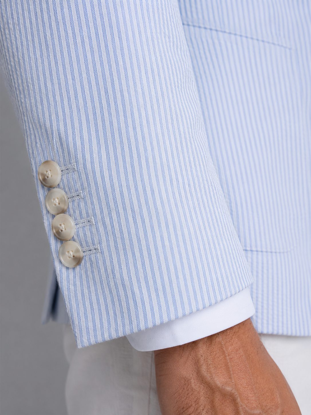 Striped Seersucker Blazer for Men - View 4