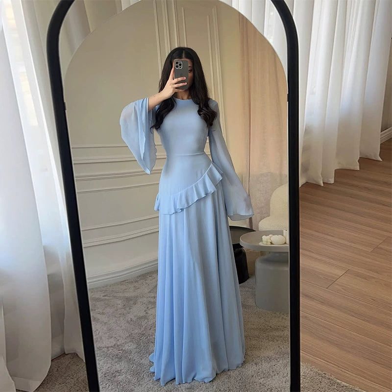 Bell Sleeve Tiered Maxi Dress Wedding Guest for Women