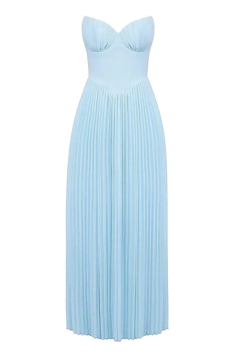 Bustier Pleated Wedding Guest Maxi Dress for Women - View 9