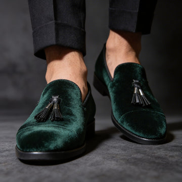 Velvet Tassel Loafers for Men