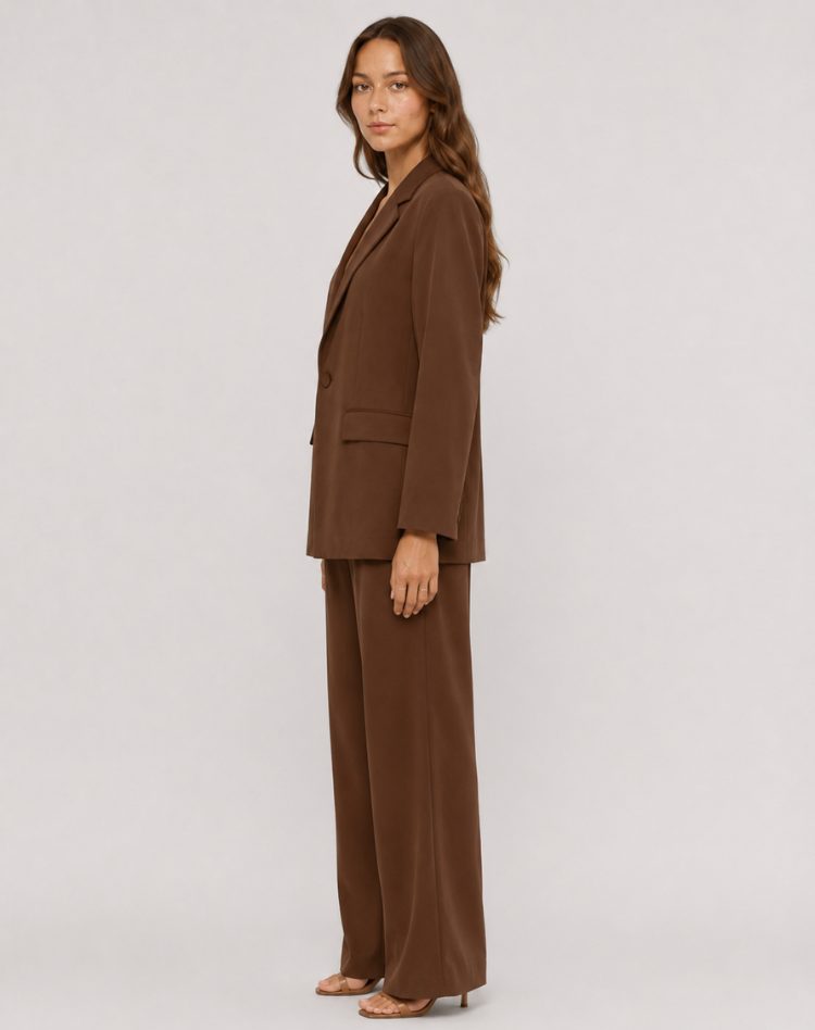Wide Leg Blazer Suit Set for Women - View 10