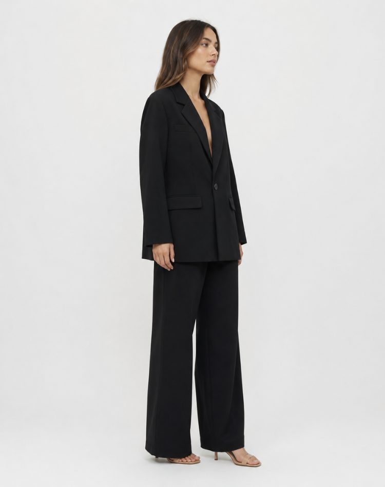Wide Leg Blazer Suit Set for Women - View 11