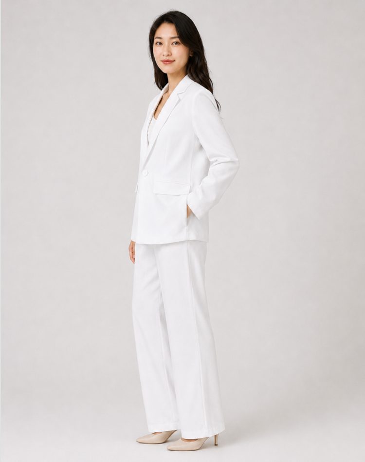 Wide Leg Blazer Suit Set for Women - View 7