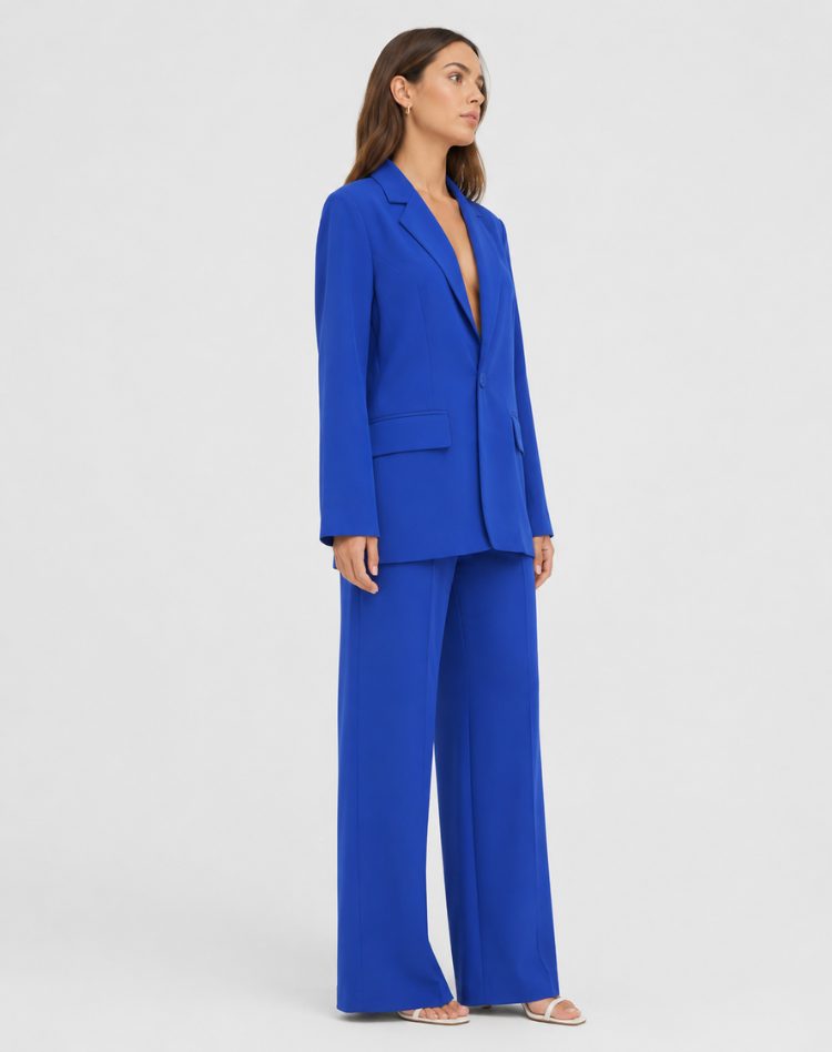 Wide Leg Blazer Suit Set for Women - View 8