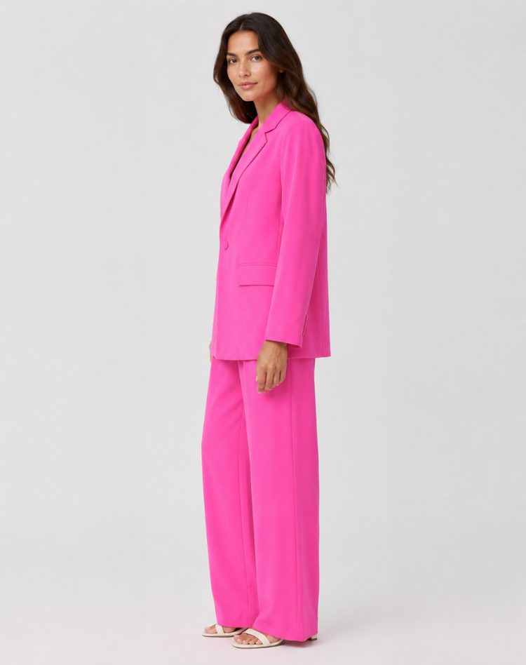 Wide Leg Blazer Suit Set for Women - View 9