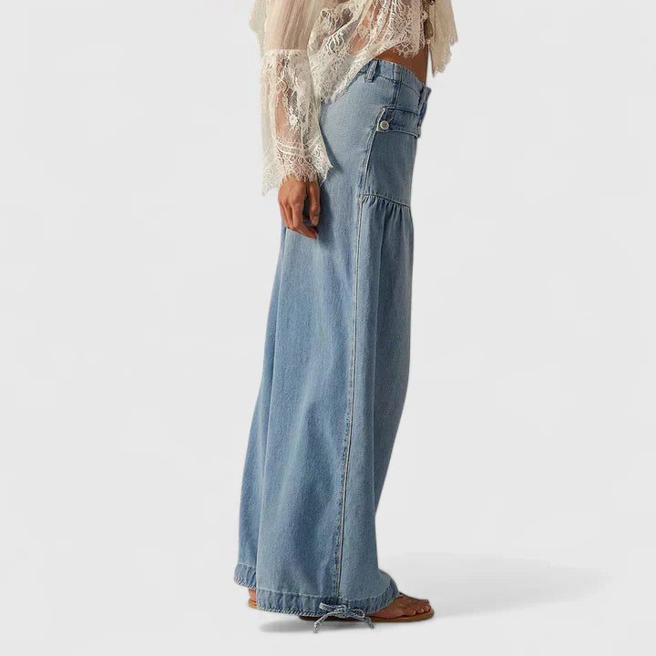 Wide Leg Pleated Trousers for Women - View 3