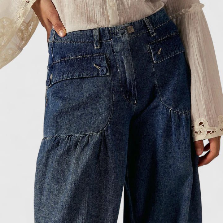 Wide Leg Pleated Trousers for Women - View 6
