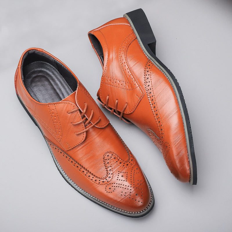 Wingtip Brogue Dress Shoes for Men - Orange