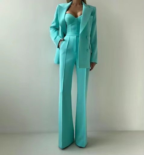 High-Waist Flared Blazer Set for Women