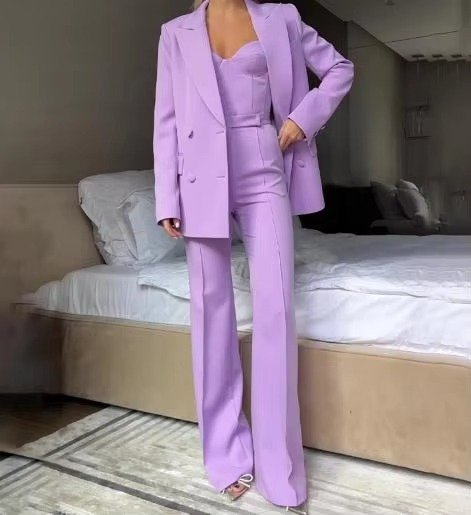 High-Waist Flared Blazer Set for Women