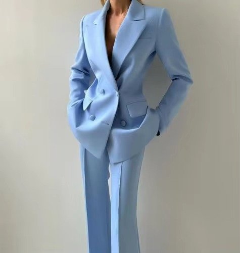 High-Waist Flared Blazer Set for Women
