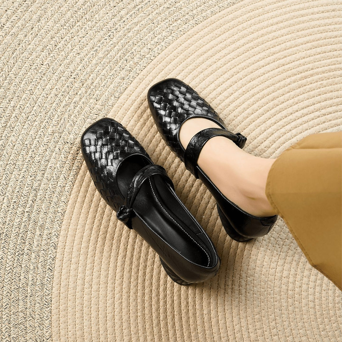 Woven Mary Jane Flats for Women