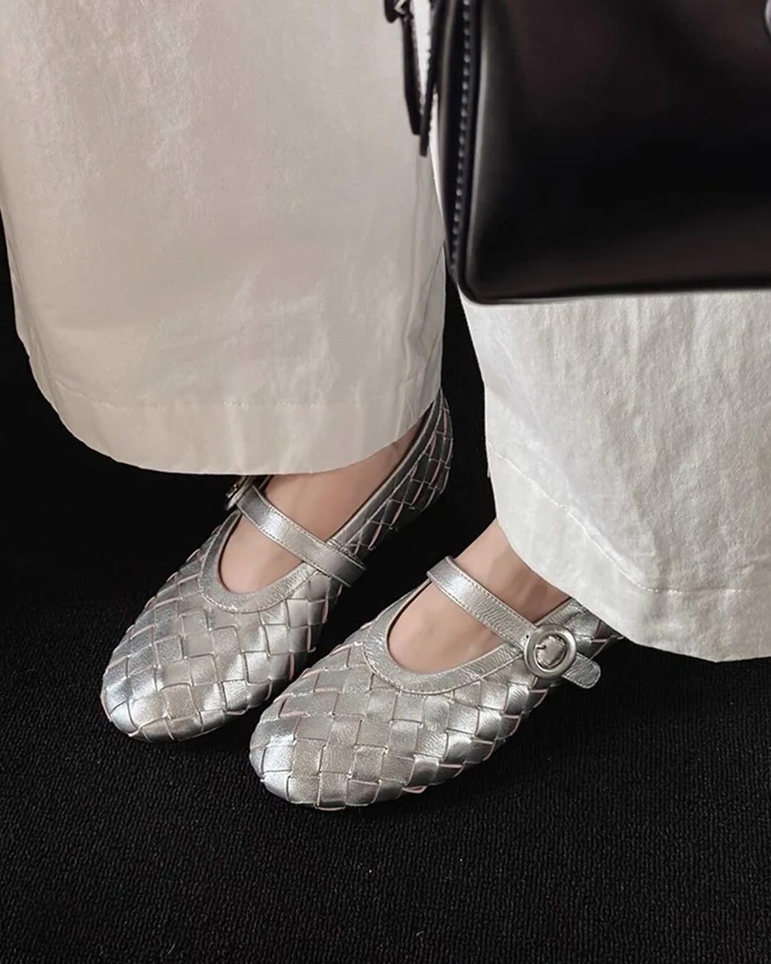 Woven Mary Jane Flats for Women - View 7