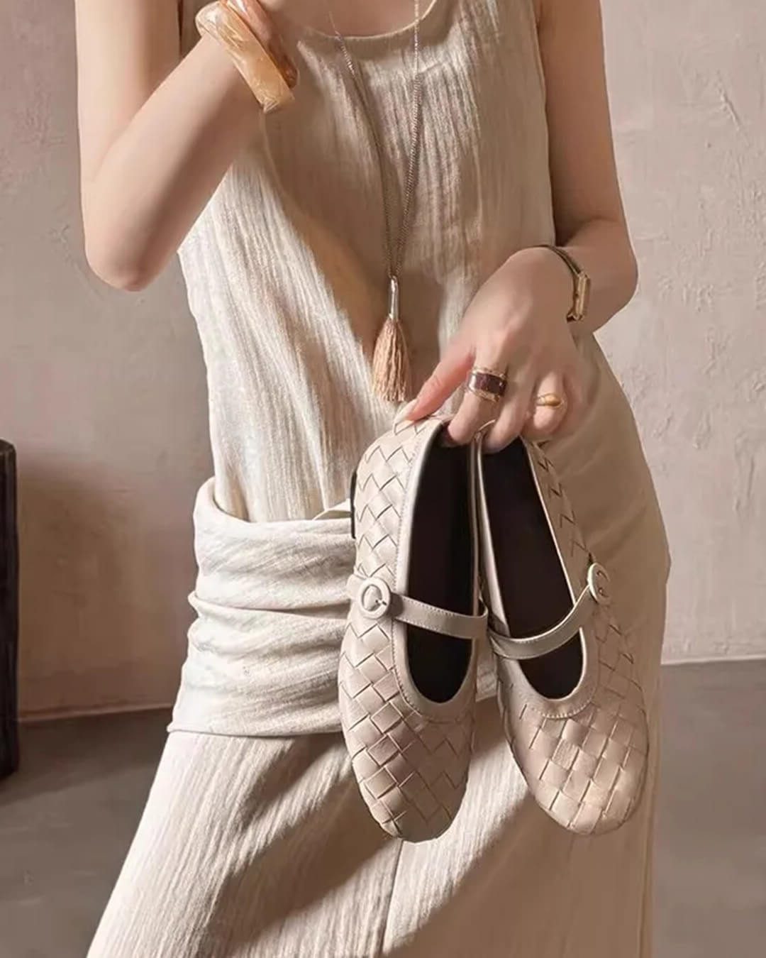Woven Mary Jane Flats for Women - View 8