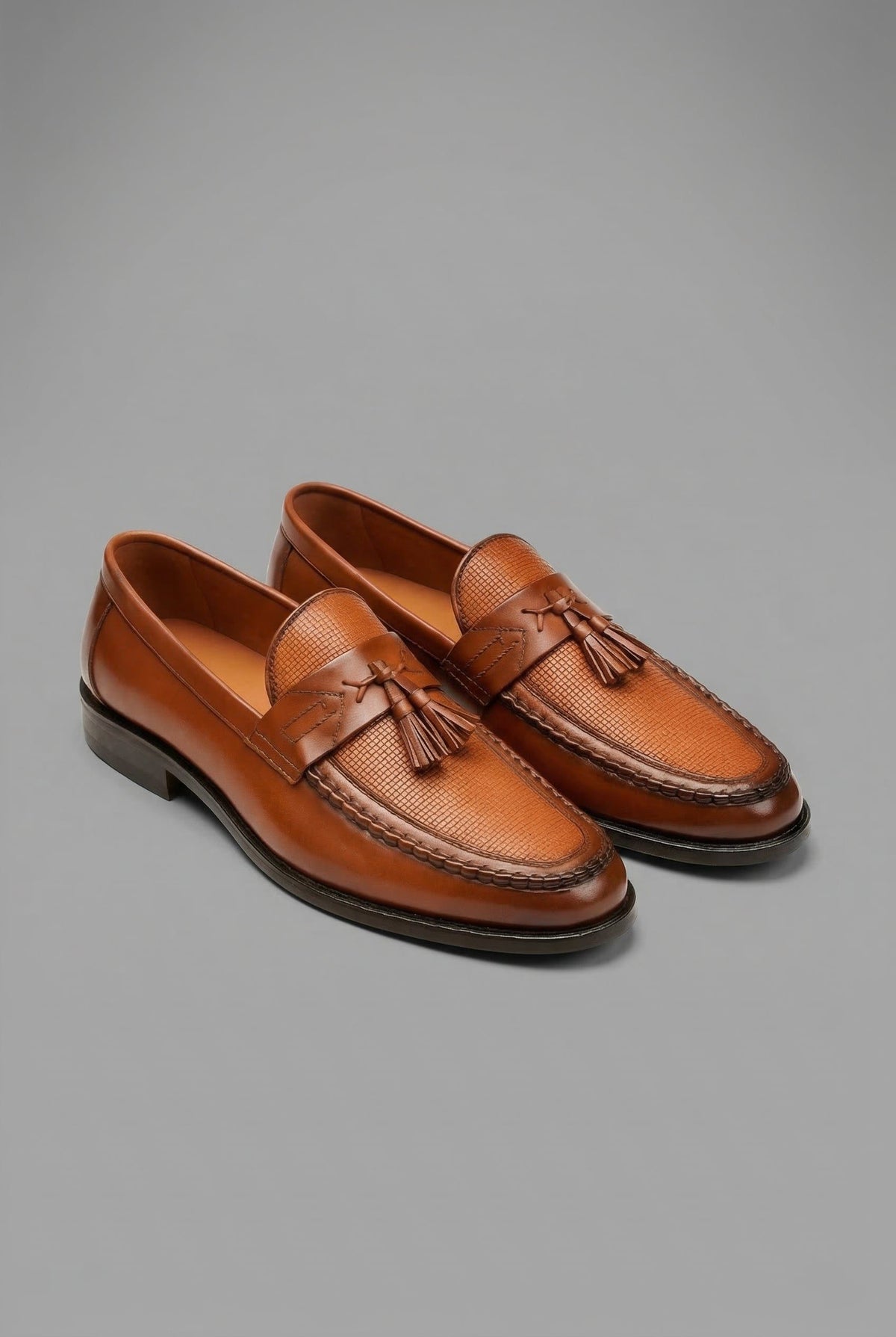 Woven Tassel Slip-On Loafers for Men - Brown