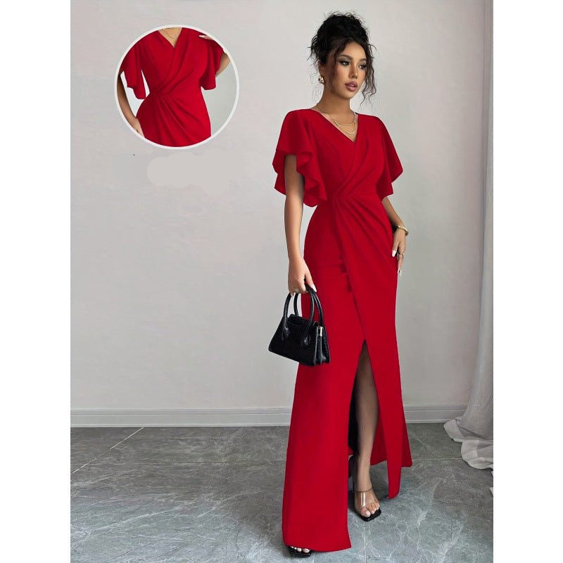 Wrap Maxi Autumn Wedding Guest Dress for Women