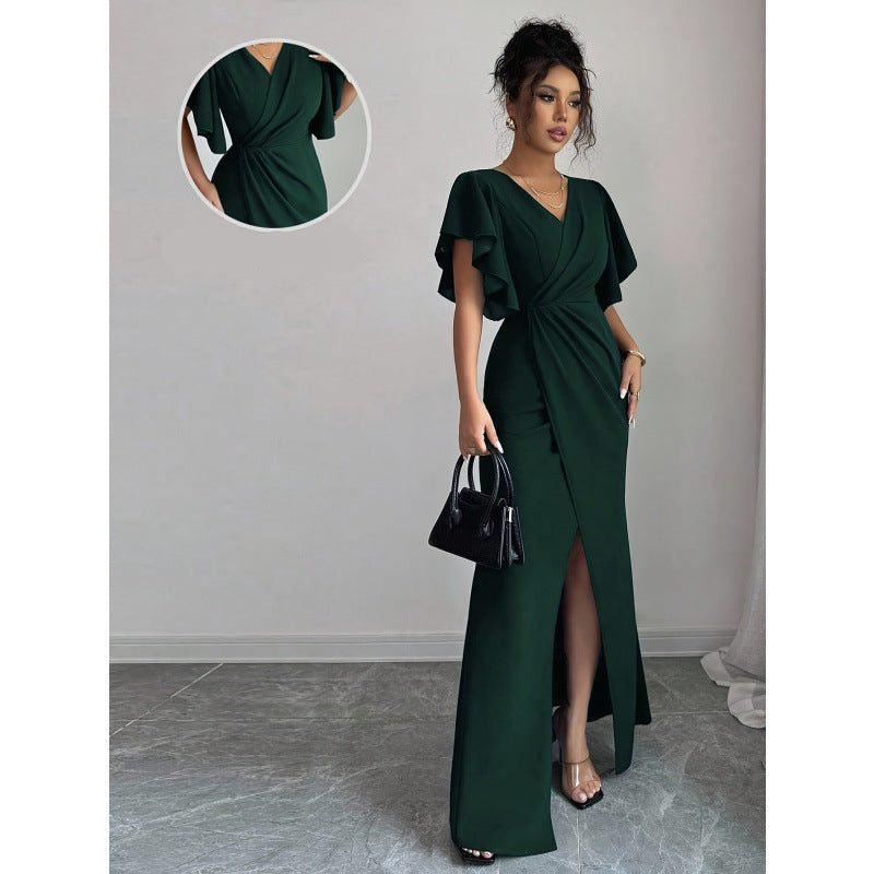 Wrap Maxi Autumn Wedding Guest Dress for Women